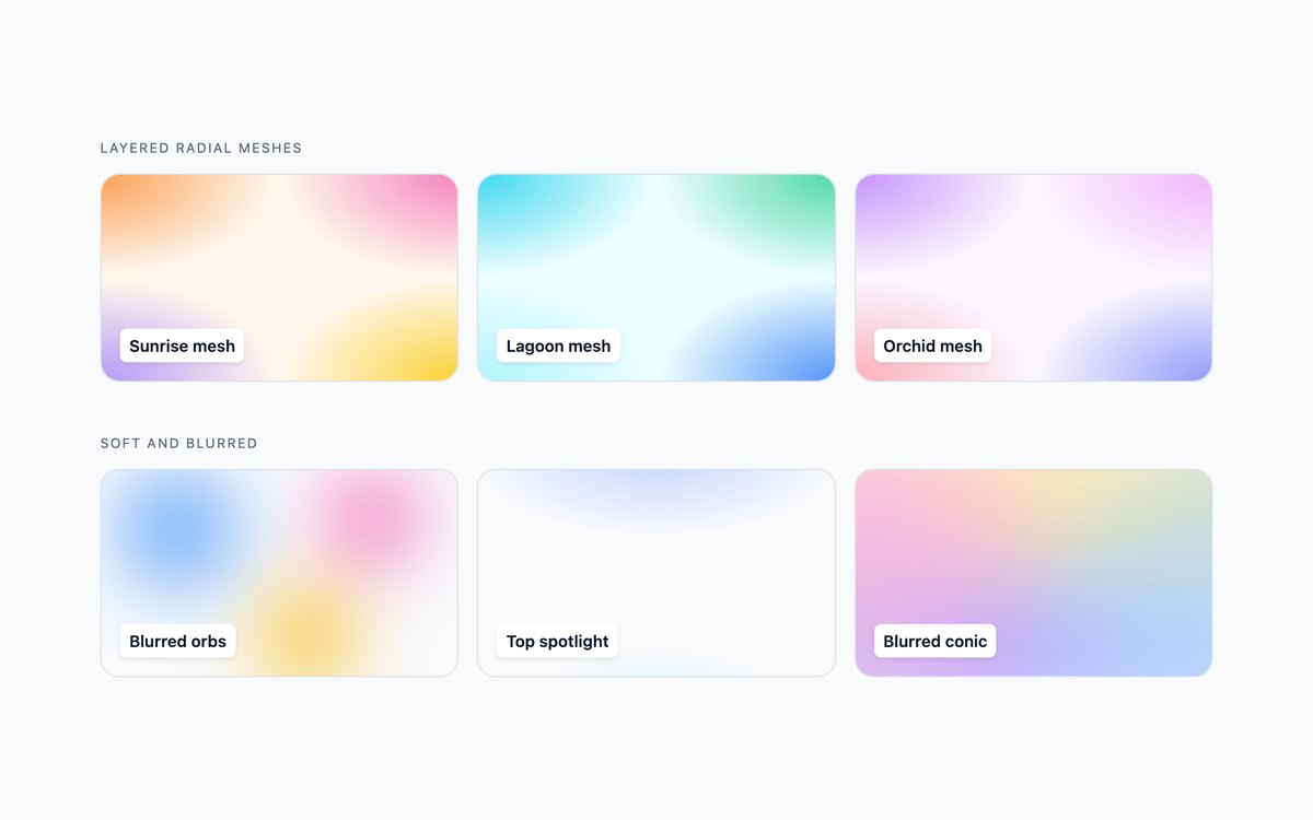 Mesh Gradient Backgrounds — free CSS background pattern snippet in CSS, Bootstrap and Tailwind by uiCookies