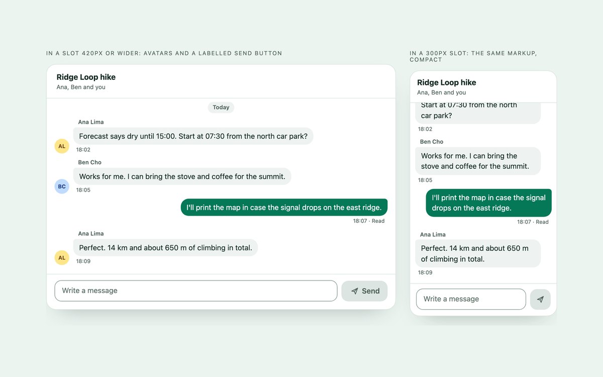 Modern CSS Chat UI — free chat interface snippet in CSS, Bootstrap and Tailwind by uiCookies