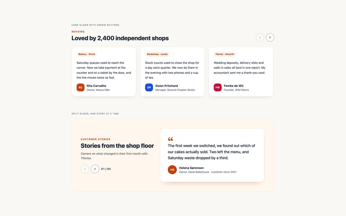 Multi-Card Testimonial Slider — free testimonial section snippet in CSS, Bootstrap and Tailwind by uiCookies