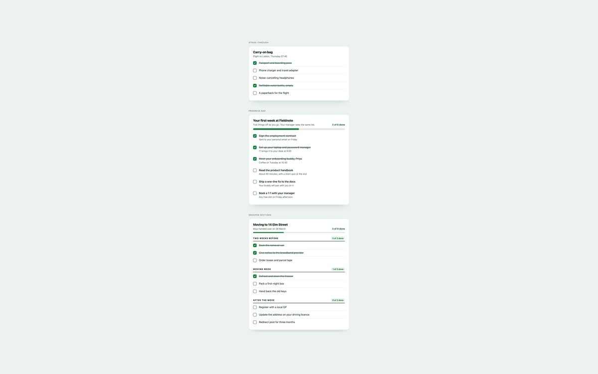 Progress Checklists — free to-do list snippet in CSS, Bootstrap and Tailwind by uiCookies