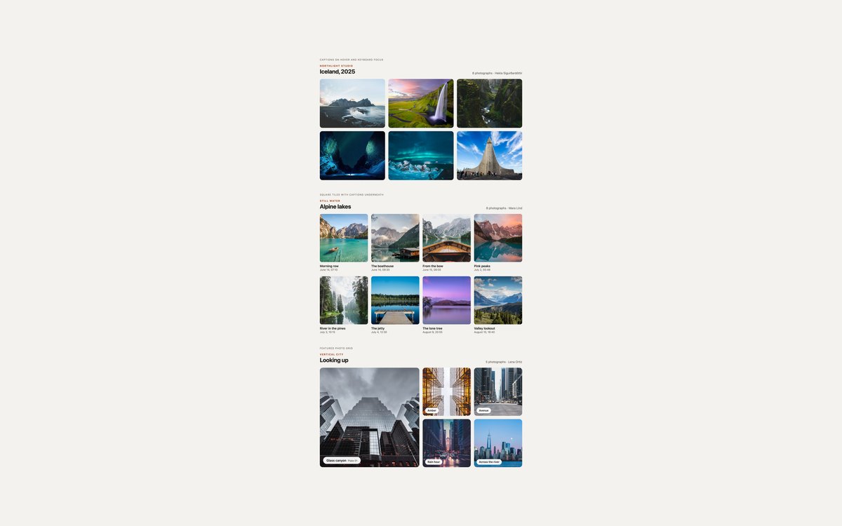 Responsive Image Grid Galleries — free image gallery snippet in CSS, Bootstrap and Tailwind by uiCookies