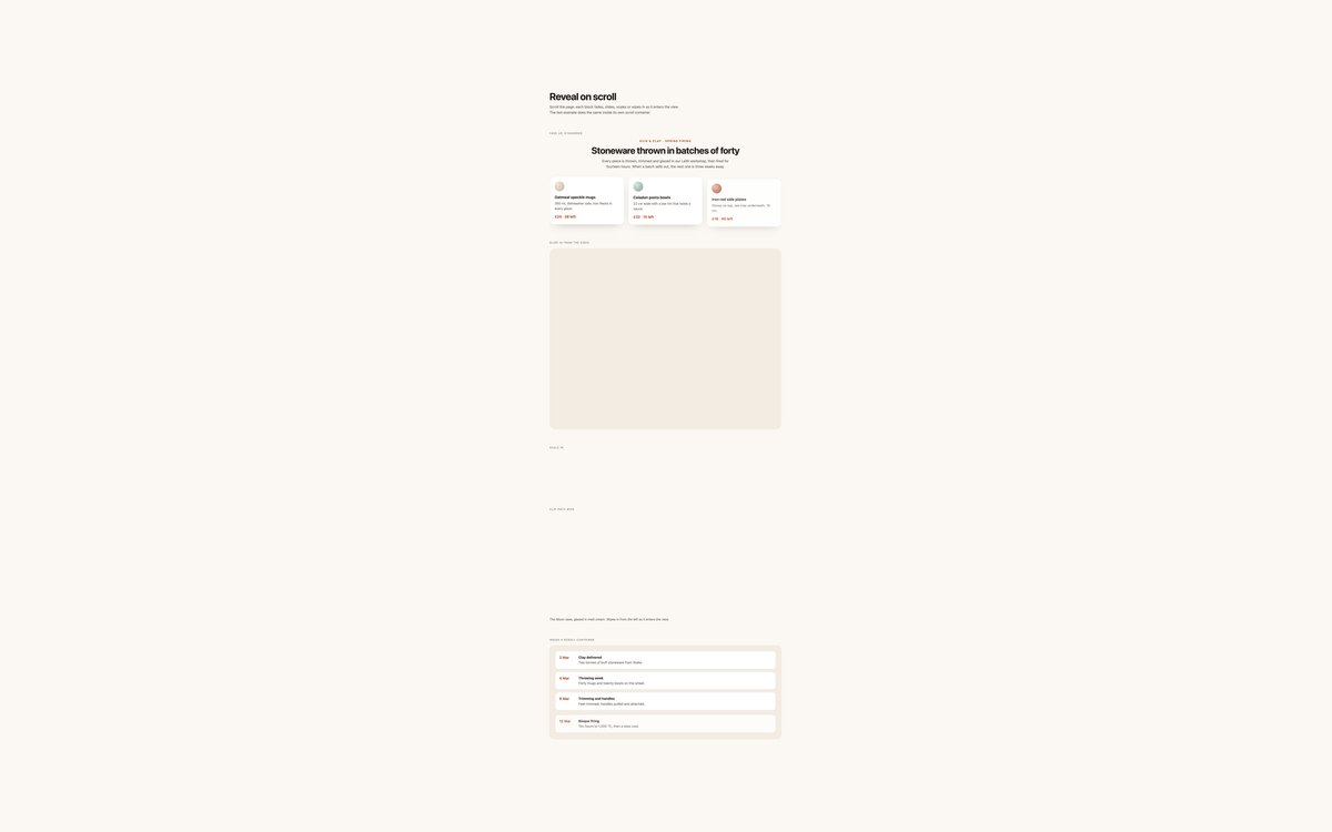 Reveal on Scroll Animations — free scroll animation snippet in CSS, Bootstrap and Tailwind by uiCookies