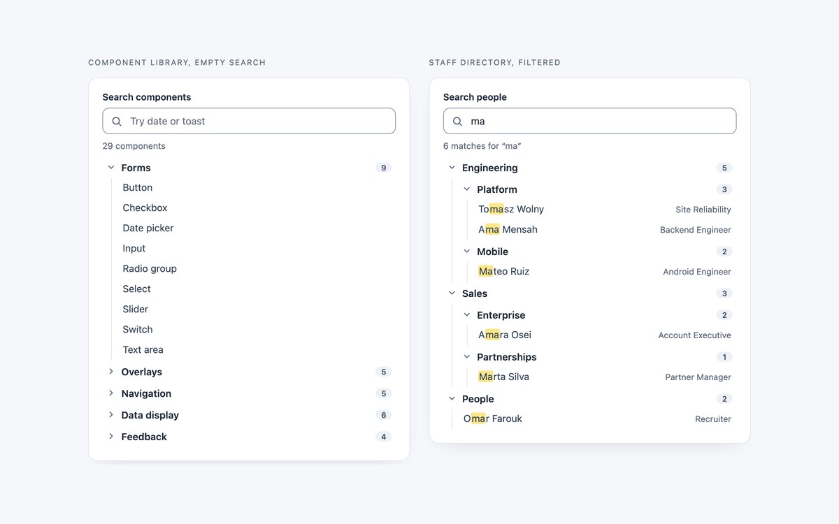 Searchable Tree Views — free tree view snippet in CSS, Bootstrap and Tailwind by uiCookies