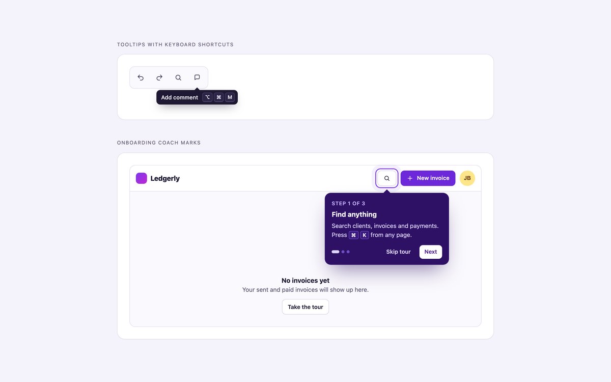 Shortcut Tooltips & Coach Marks — free tooltip snippet in CSS, Bootstrap and Tailwind by uiCookies