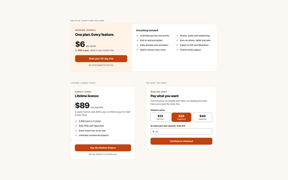Single Plan Pricing Cards — free pricing table snippet in CSS, Bootstrap and Tailwind by uiCookies