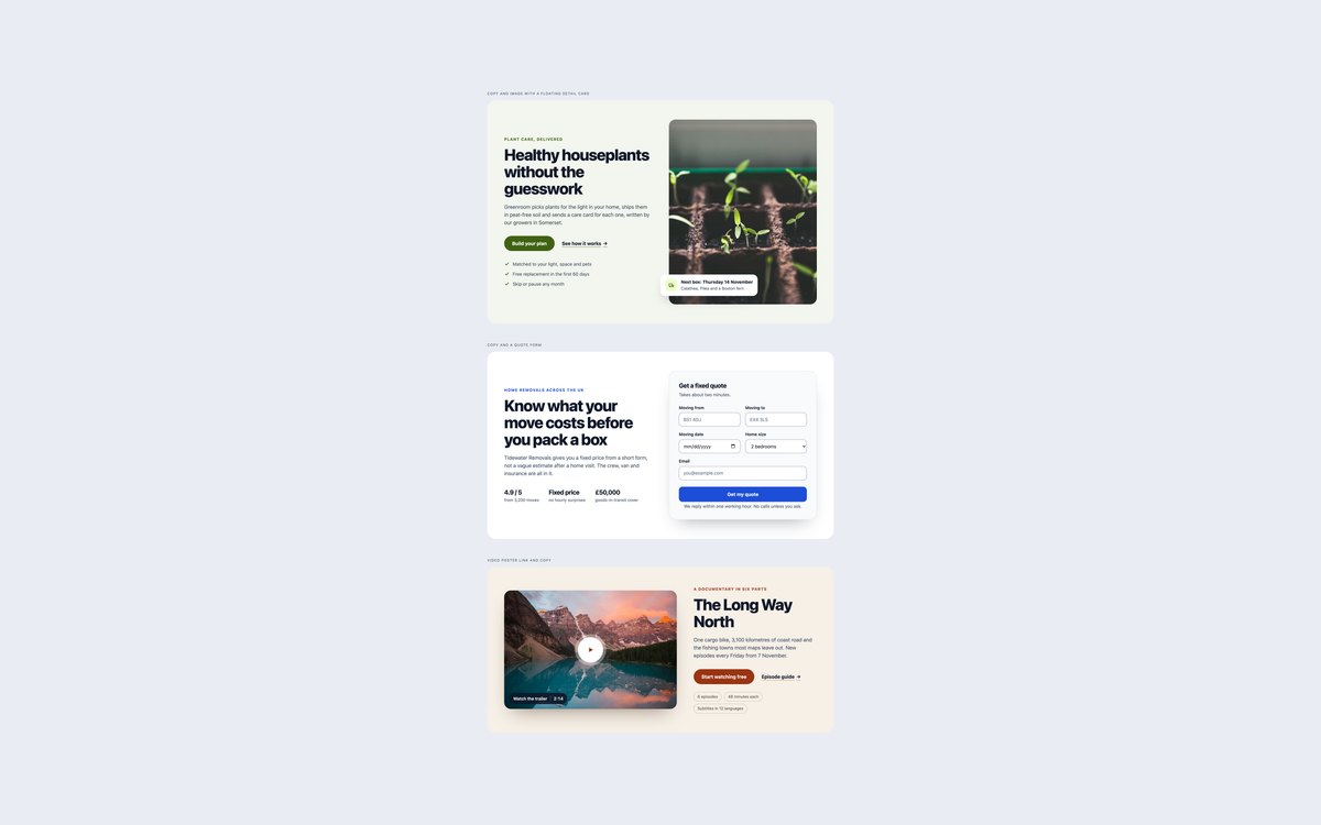 Split Hero Sections — free hero section snippet in CSS, Bootstrap and Tailwind by uiCookies