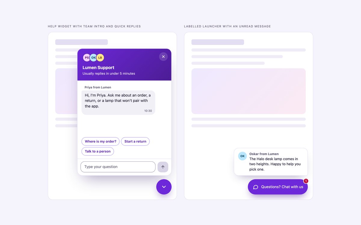 Support Chat Widget — free chat interface snippet in CSS, Bootstrap and Tailwind by uiCookies