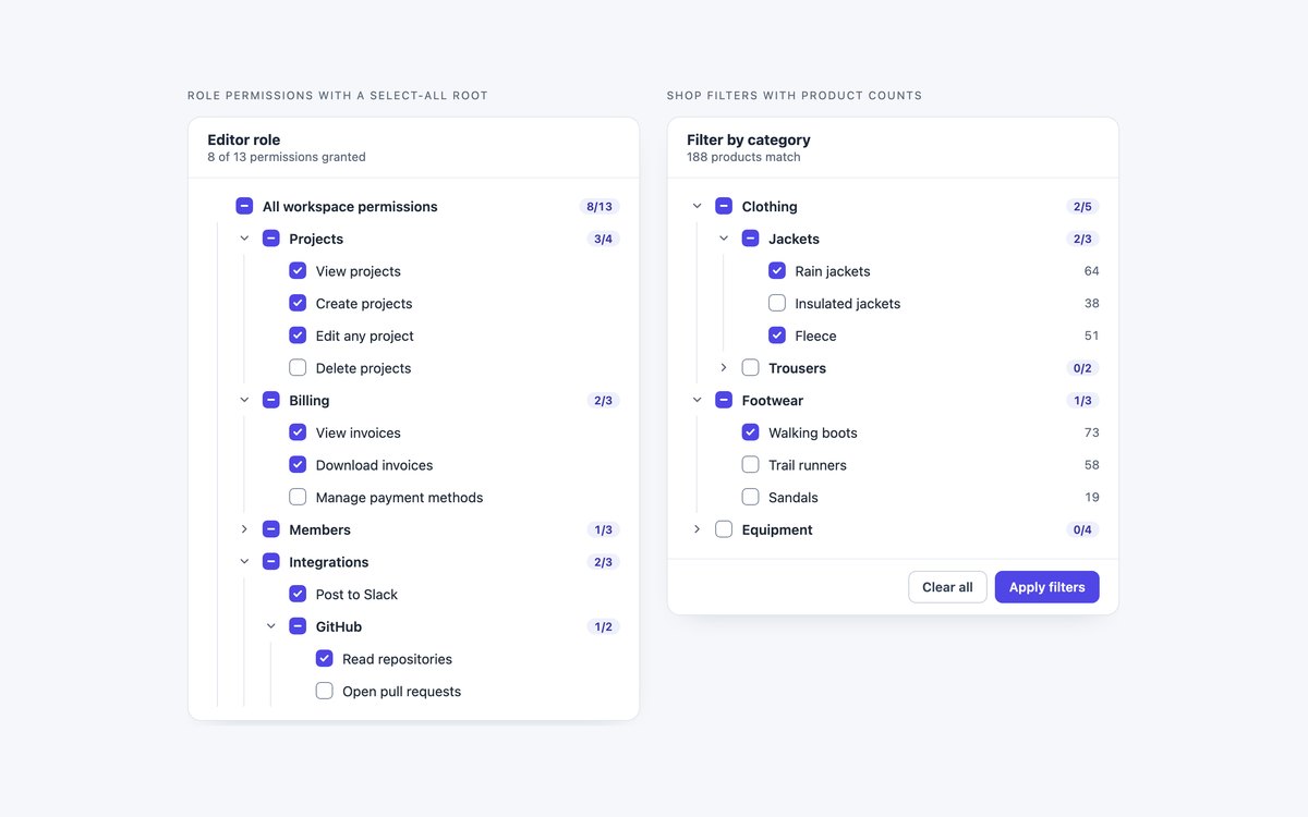 Checkbox Tree Views — free tree view snippet in CSS, Bootstrap and Tailwind by uiCookies