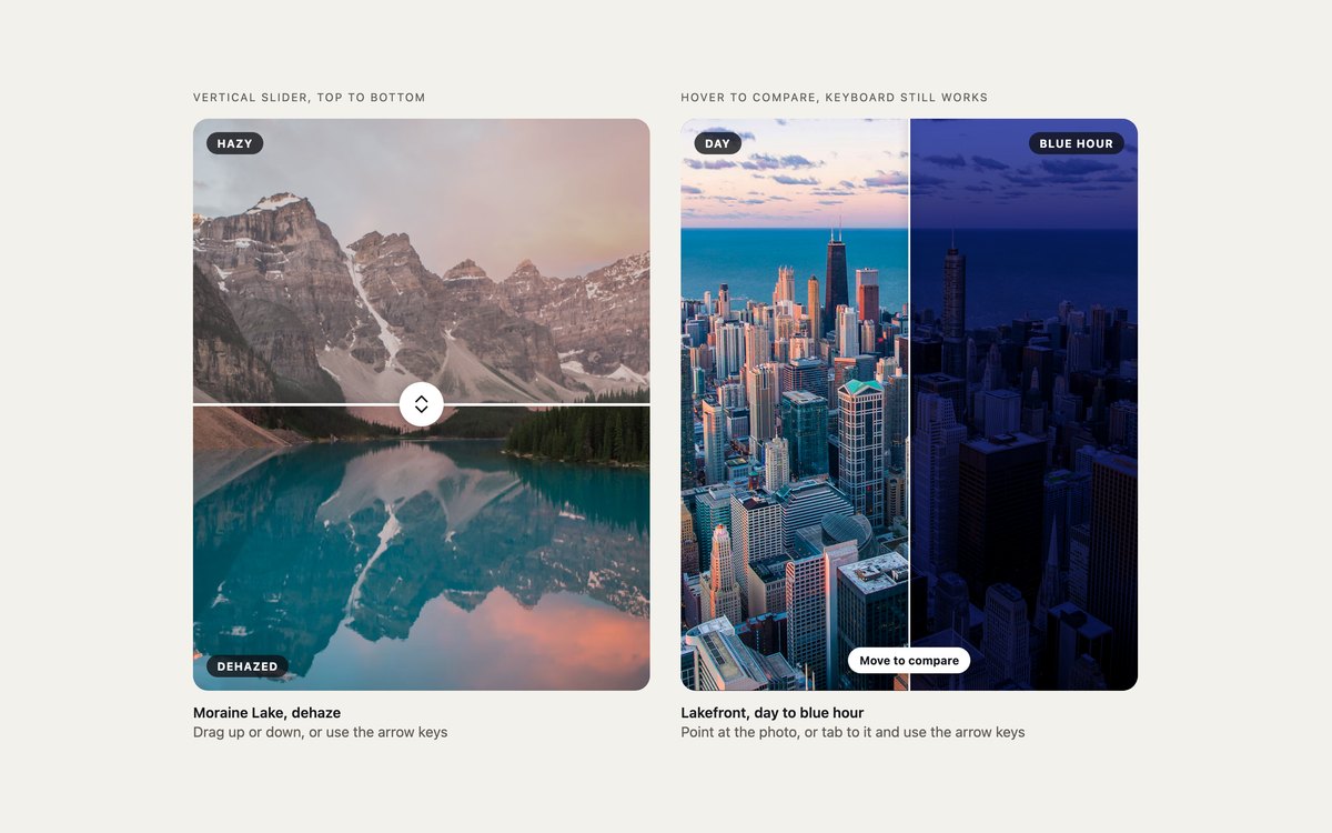 Vertical and Hover Sliders — free image comparison slider snippet in CSS, Bootstrap and Tailwind by uiCookies