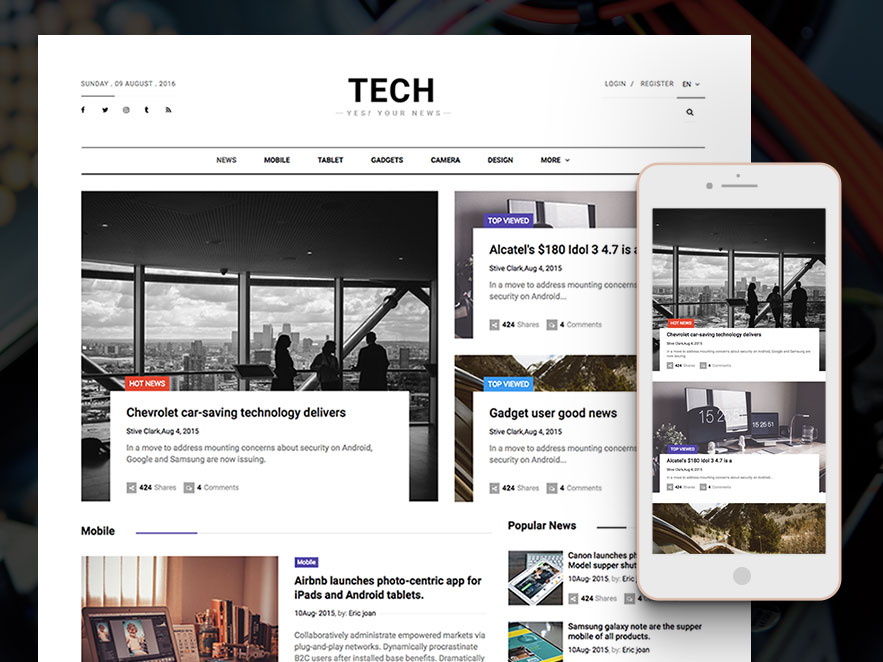 Bootstrap responsive news website templates free download