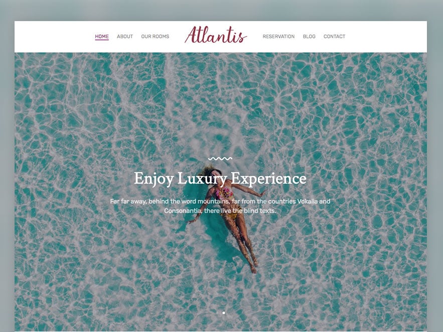 Atlantis Hotel Free HTML5 Template Using Bootstrap Framework