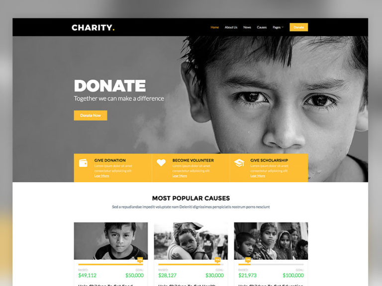 Charity Free NonProfit Responsive Bootstrap Website Template uiCookies